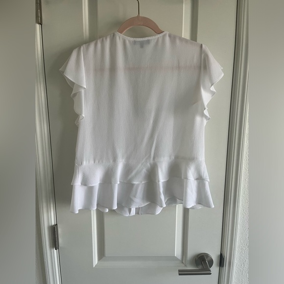 1. STATE Henry Flutter Sleeve Button Front Blouse - Size Large - Picture 5 of 6